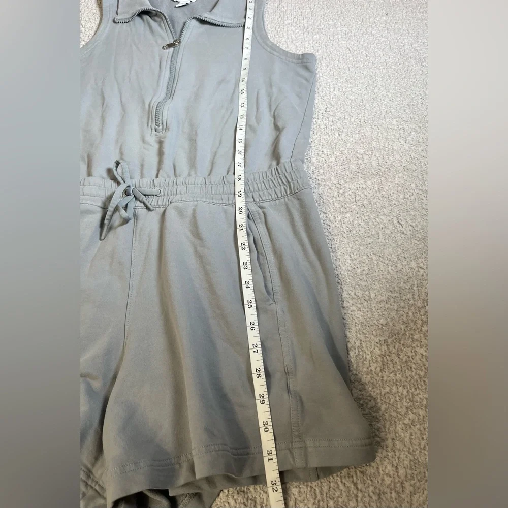 Athleta Women's M Gray Retroterry Romper Pockets Terry Knit Cotton - Picture 16 of 17